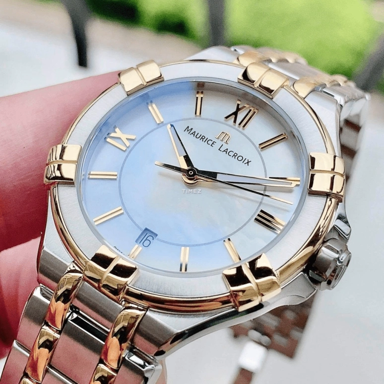 Maurice Lacroix,Aikon Quartz 35mm,35mm,Stainless Steel,Luminous,White,Quartz,Day,Sapphire,AI1006,AI1006-PVY13-160-1