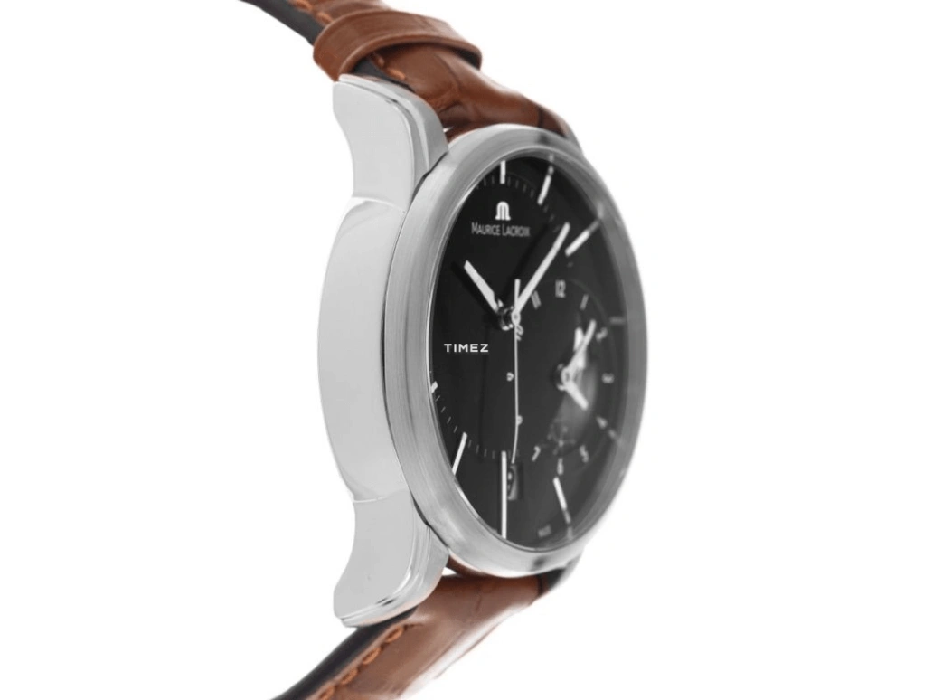 Maurice Lacroix,Pontos 43mm,43mm,Stainless Steel,Black,Automatic,Day,Dule Time,PT6118,PT6118-SS001-331