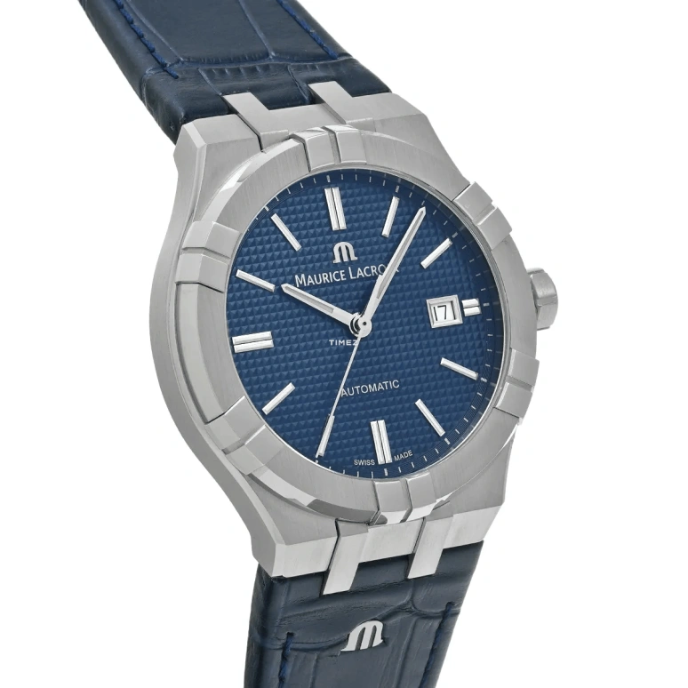 Maurice Lacroix,Aikon 42mm,42mm,Stainless Steel,Blue,Automatic,Day,38hours,AI6008,AI6008-SS001-430-1