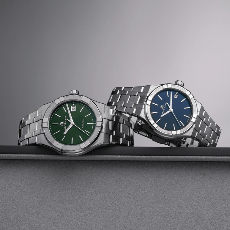 Maurice Lacroix,Aikon Quartz 40mm,40mm,Stainless Steel,Blue,Quartz,Day,Sapphire,Crystal Glass,AI1108,AI1108-SS002-430-1
