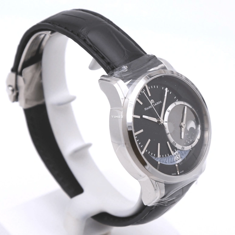 Maurice Lacroix,Pontos 43mm,43mm,Stainless Steel,Black,Automatic,Day,Dule Time,PT6118,PT6118-SS001-330