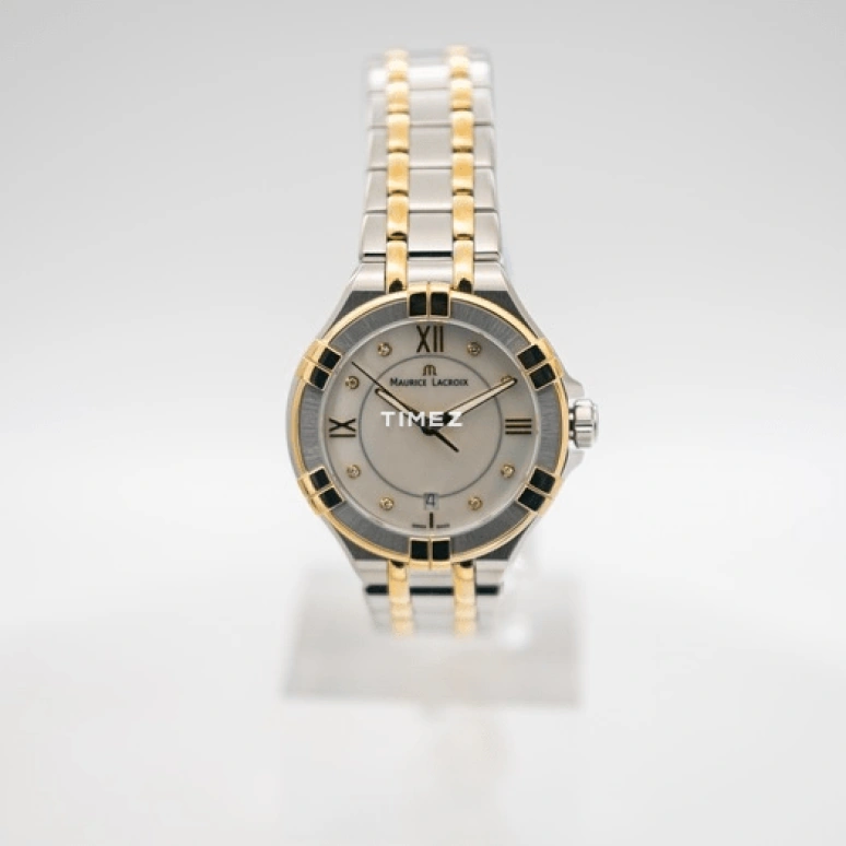 Maurice Lacroix,Aikon Quartz 35mm,35mm,Stainless Steel,Luminous,White,Silver,Quartz,Day,Sapphire,AI1006,AI1006-PVY13-171-1
