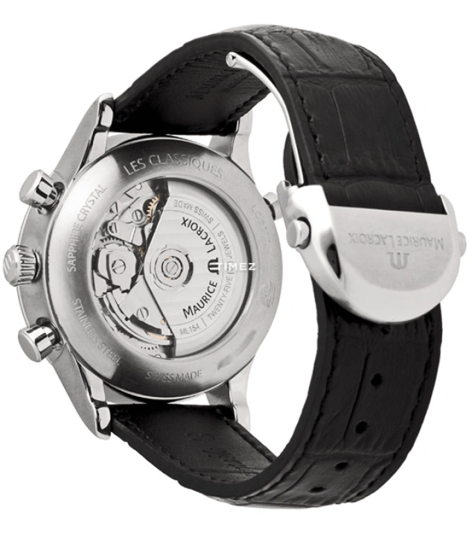 Maurice Lacroix,les classiques 41mm,41mm,Stainless Steel,Black,Automatic,Chronograph,Moonphase,Month,Date,Sapphire,Crystal Glass,Round,LC6078,LC6078-SS001-33E