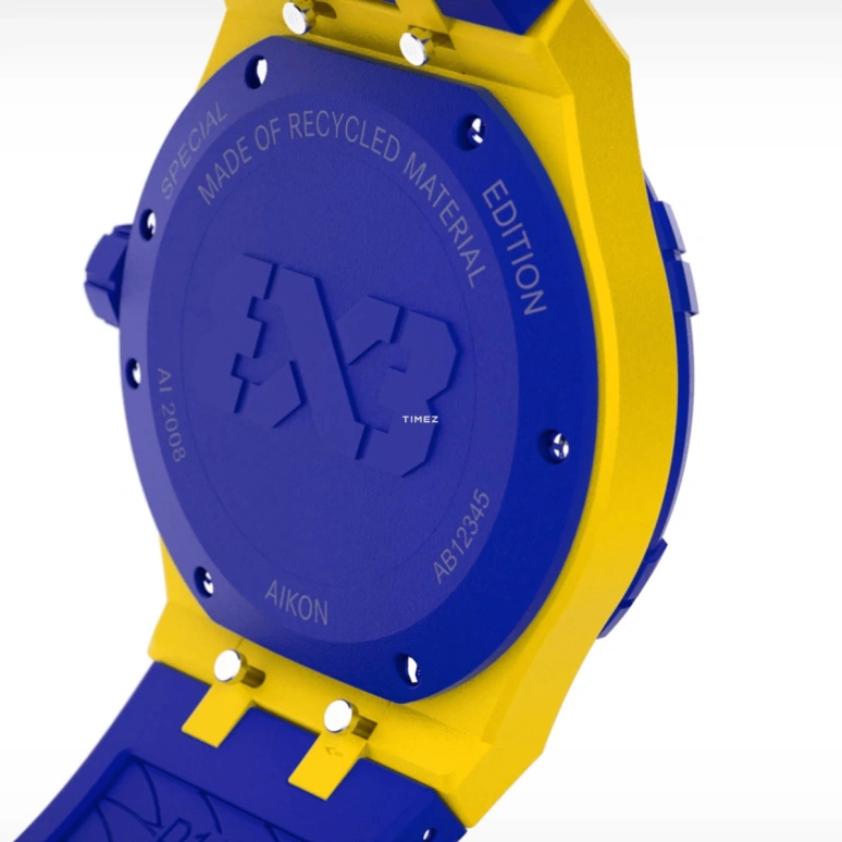 Maurice Lacroix,Aikon 40mm,40mm,Plastic,Recycling and reusing materials,Yellow,Quartz,Day,Sapphire,Crystal Glass,AI2008,AI2008-68YZ8-800-0