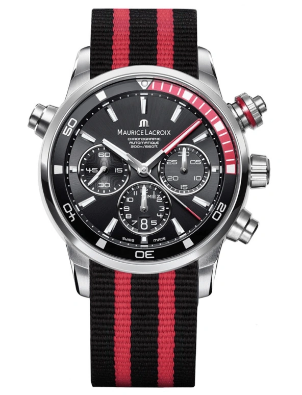 Maurice Lacroix,Pontos 43mm,43mm,Stainless Steel,Black,Automatic,Chronograph,Day,PT6018,PT6018-SS002-330-1