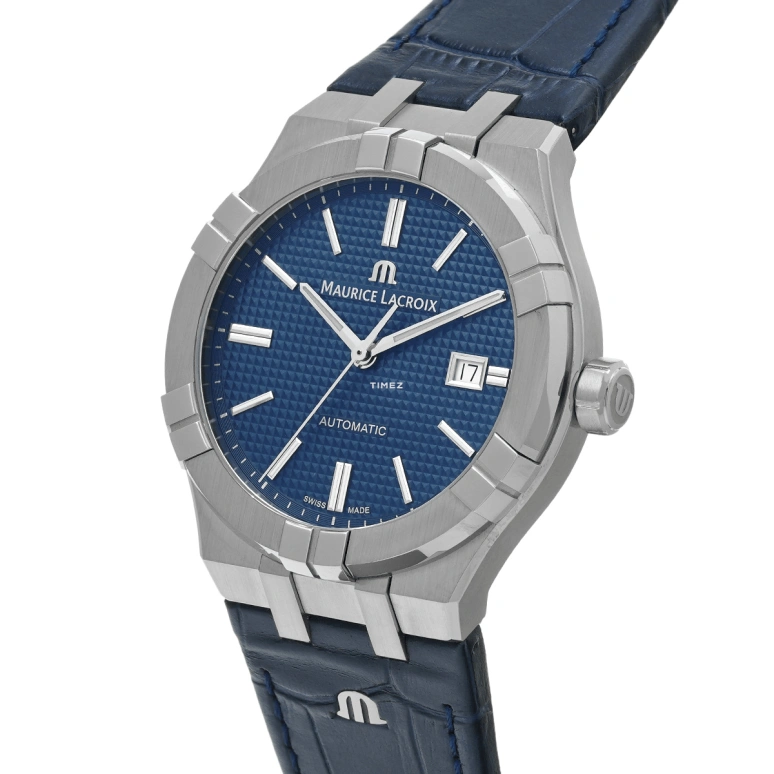 Maurice Lacroix,Aikon 42mm,42mm,Stainless Steel,Blue,Automatic,Day,38hours,AI6008,AI6008-SS001-430-1