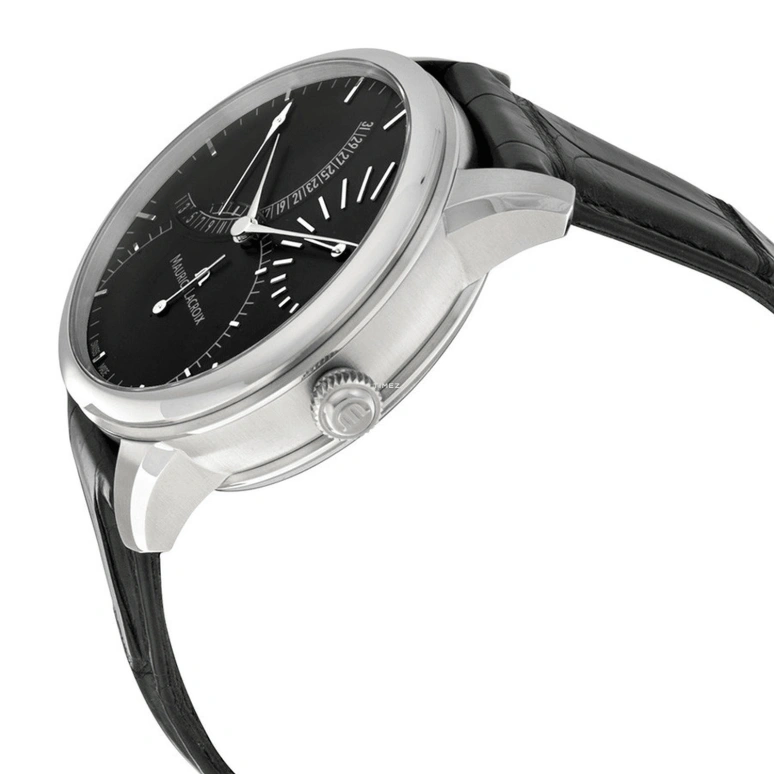 Maurice Lacroix,Masterpiece 43mm,43mm,Stainless Steel,Black,Automatic,Day,Power Reserve Indicator,MP6508,MP6508-SS001-330-1