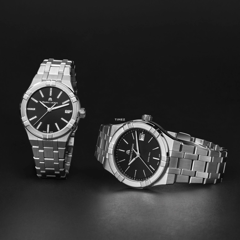 Maurice Lacroix,Aikon Quartz 40mm,40mm,Stainless Steel,Black,Quartz,Day,Sapphire,Crystal Glass,AI1108,AI1108-SS002-330-1