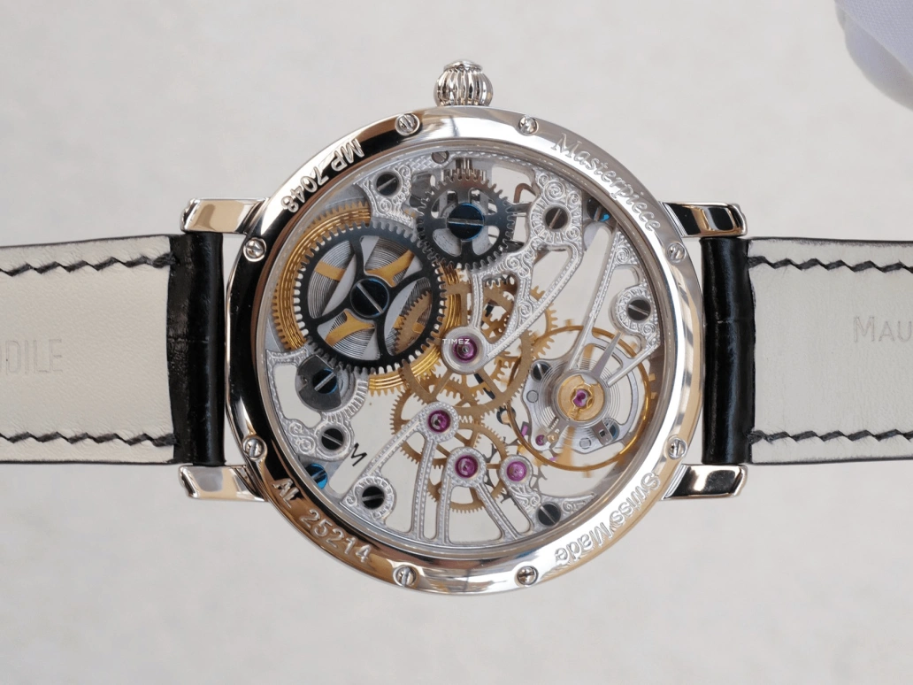 Maurice Lacroix,Masterpiece 44mm,44mm,Stainless Steel,Skeleton,Handwound,Sapphire,Crystal Glass,Round,MP7048,MP7048-SS001-000