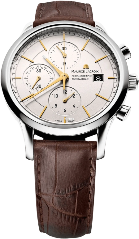 Maurice Lacroix,les classiques 41mm,41mm,Stainless Steel,Silver White,Automatic,Chronograph,Day,LC6058,LC6058-SS001-131