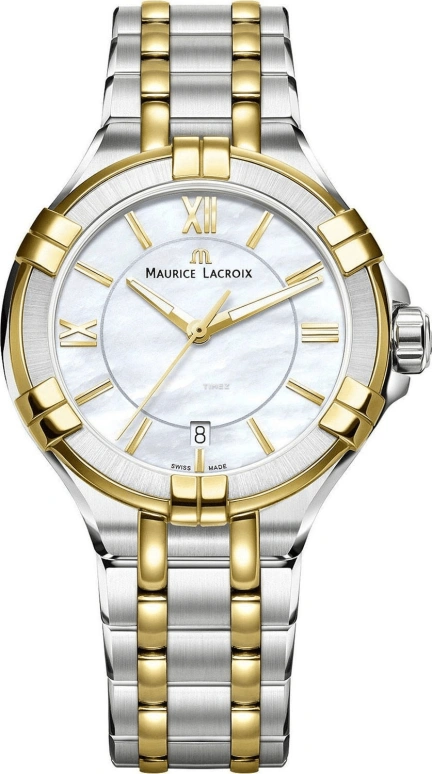 Maurice Lacroix,Aikon Quartz 35mm,35mm,Stainless Steel,Luminous,White,Quartz,Day,Sapphire,AI1006,AI1006-PVY13-160-1