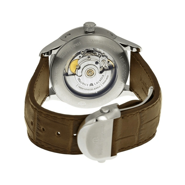 Maurice Lacroix,les classiques 40mm,40mm,Stainless Steel,Silver,Automatic,Moonphase,Month,Date,Day,In-house Caliber,Sapphire,Crystal Glass,LC6068,LC6068-SS001-132