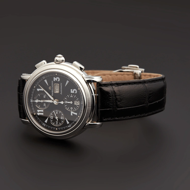Maurice Lacroix,Masterpiece 40mm,40mm,Stainless Steel,Black,Automatic,Chronograph,Date,Day,MP6318,MP6318-SS001-32E