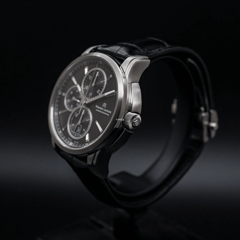 Maurice Lacroix,Pontos 43mm,43mm,Stainless Steel,Black,Automatic,Chronograph,Day,PT6188,PT6188-SS001-330-1