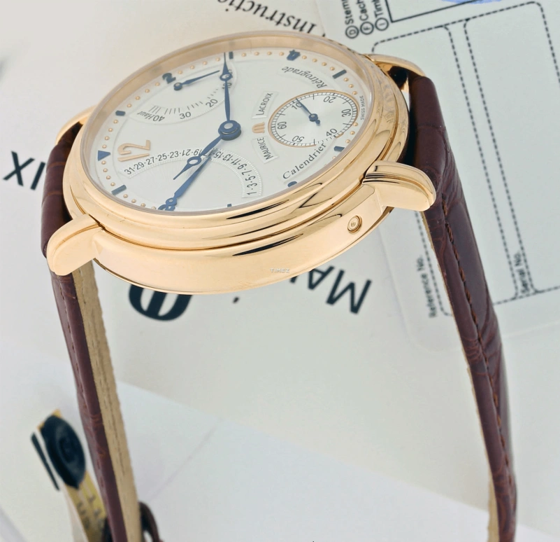 Maurice Lacroix,Masterpiece 43mm,43mm,Rose Gold,White,Handwound,Day,Power Reserve Indicator,MP7068,MP7068-PG101-190