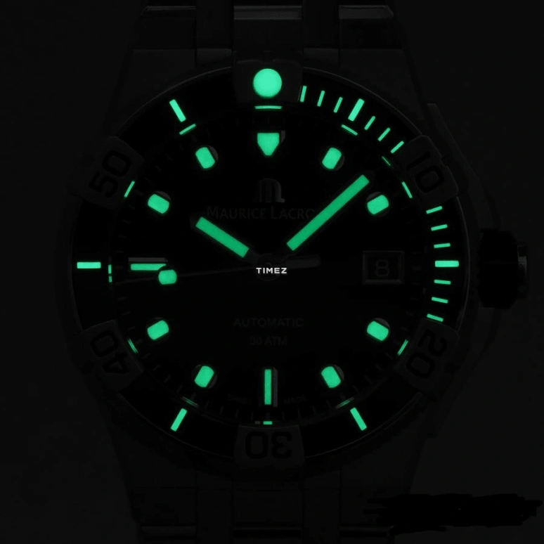 Maurice Lacroix,Aikon 38mm,38mm,Stainless Steel,Black,Automatic,Day,38hours,AI6057,AI6057-SSL2F-330-A