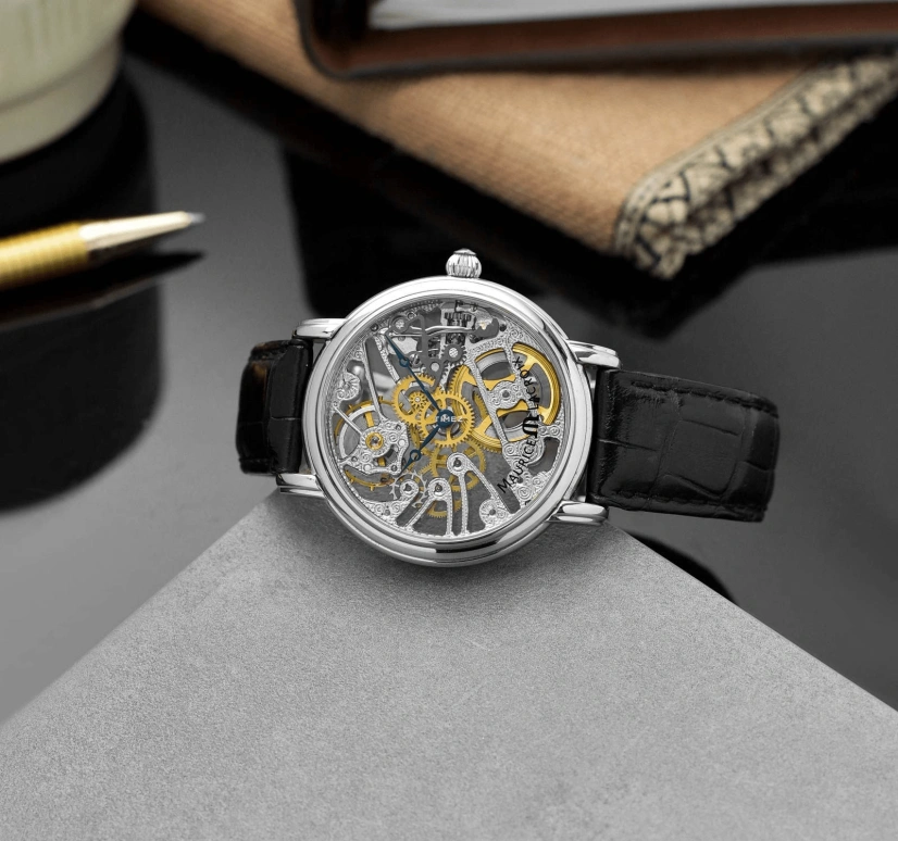 Maurice Lacroix,Masterpiece 44mm,44mm,Stainless Steel,Skeleton,Handwound,Sapphire,Crystal Glass,Round,MP7048,MP7048-SS001-000