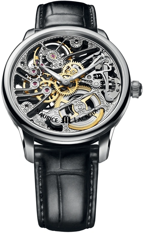 Maurice Lacroix,Masterpiece 43mm,43mm,Stainless Steel,Silver,Skeleton,Handwound,38hours,In-house Caliber,MP7208,MP7208-SS001-000