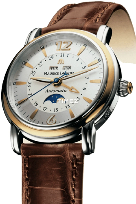 Maurice Lacroix,Masterpiece 38mm,38mm,Rose Gold,Silver White,Automatic,Moonphase,Month,Date,Day,Sapphire,Crystal Glass,Round,MP6347,MP6347-YS101-92E