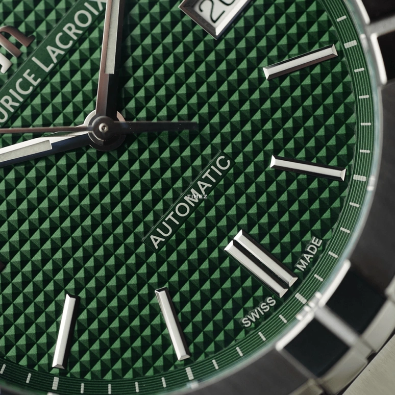 Maurice Lacroix,Aikon 42mm,42mm,Stainless Steel,Green,Automatic,Day,38hours,AI6008,AI6008-SS002-630-1