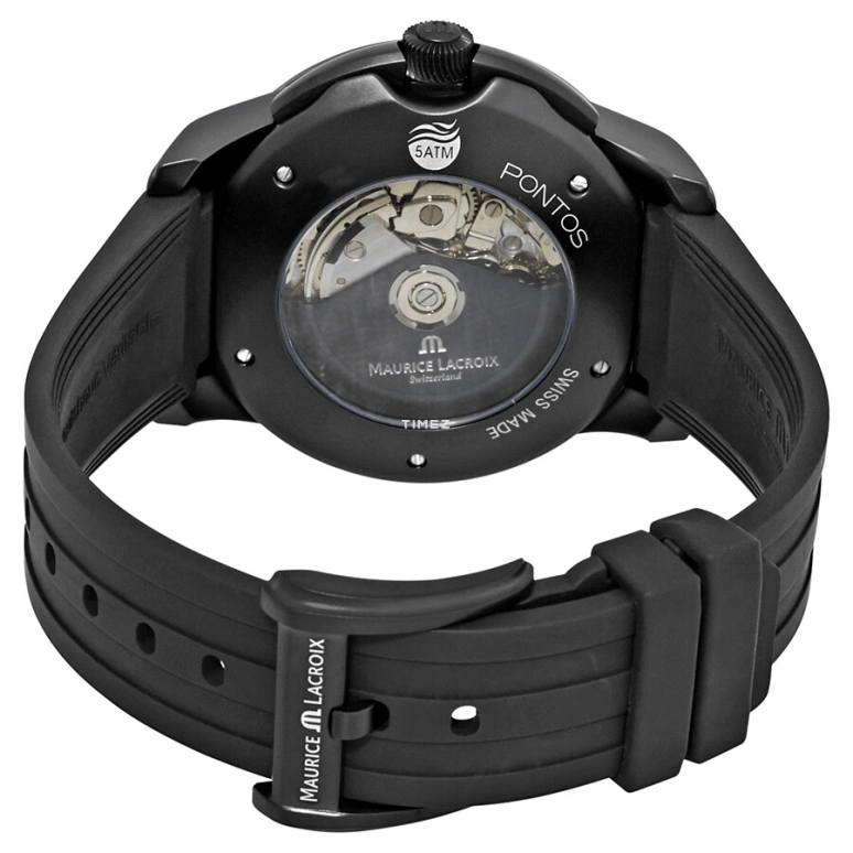 Maurice Lacroix,Pontos 43mm,43mm,Stainless Steel,Black,Automatic,Chronograph,Day,PT6188,PT6188-SS001-331
