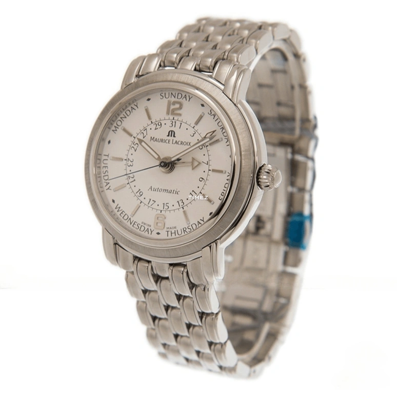 Maurice Lacroix,Masterpiece 40mm,40mm,Stainless Steel,White,Automatic,Date,Day,MP6328,MP6328-SS002-19E
