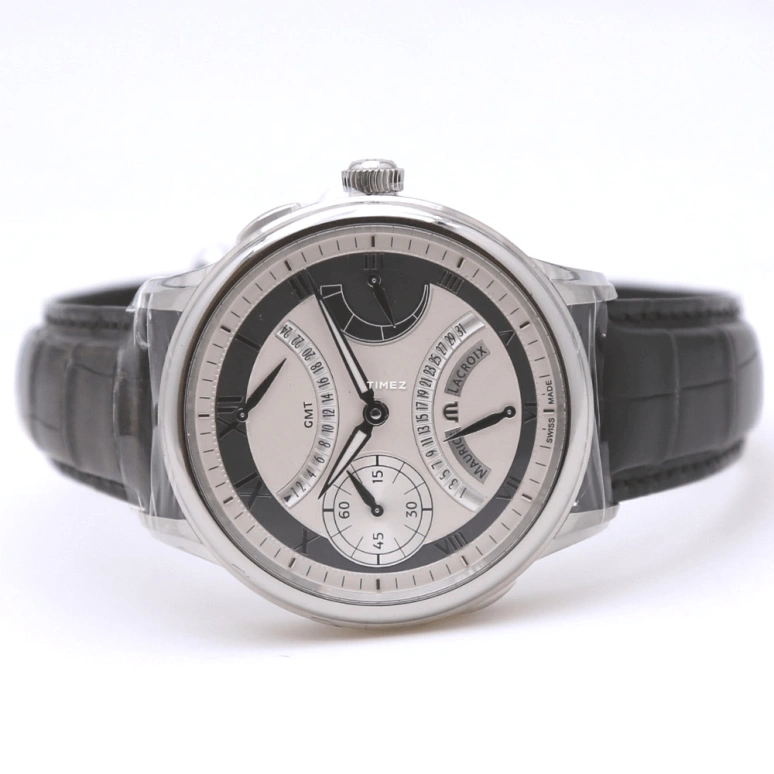 Maurice Lacroix,Masterpiece 43mm,43mm,Stainless Steel,White,Automatic,Day,Power Reserve Indicator,Dule Time,MP7218,MP7218-SS001-110