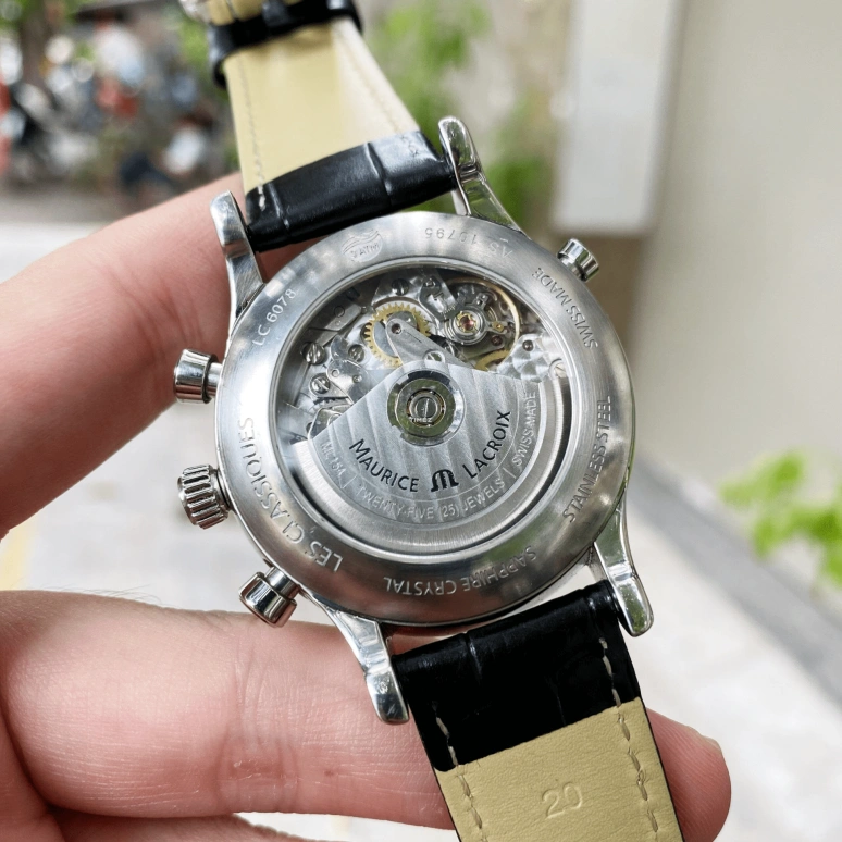 Maurice Lacroix,les classiques 41mm,41mm,Stainless Steel,White,Automatic,Chronograph,Moonphase,Month,Date,48hours,In-house Caliber,LC6078,LC6078-SS001-13E