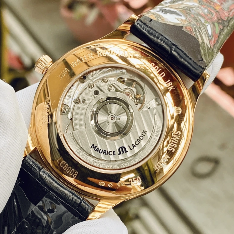 Maurice Lacroix,les classiques 40mm,40mm,Rose Gold,Black,Automatic,Day,38hours,LC6008,LC6008-PG101-330