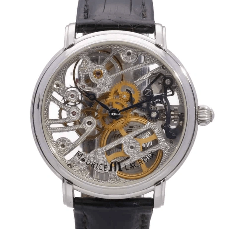 Maurice Lacroix,Masterpiece 44mm,44mm,Stainless Steel,Skeleton,Handwound,Sapphire,Crystal Glass,Round,MP7048,MP7048-SS001-000