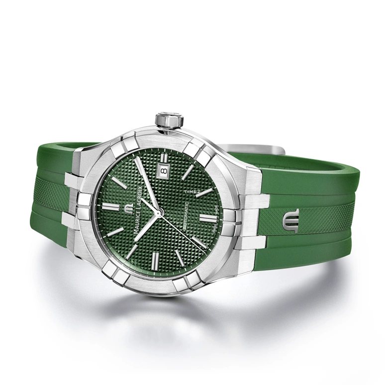 Maurice Lacroix,Aikon 42mm,42mm,Stainless Steel,Green,Automatic,Day,38hours,AI6008,AI6008-SS000-630-5