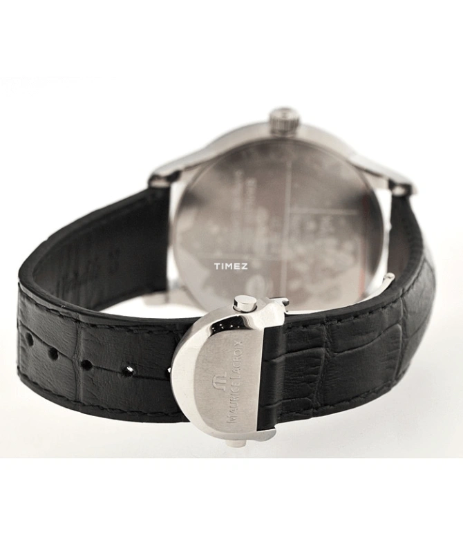 Maurice Lacroix,les classiques 40mm,40mm,Stainless Steel,Black,Handwound,Power Reserve Indicator,In-house Caliber,LC7008,LC7008-SS001-330