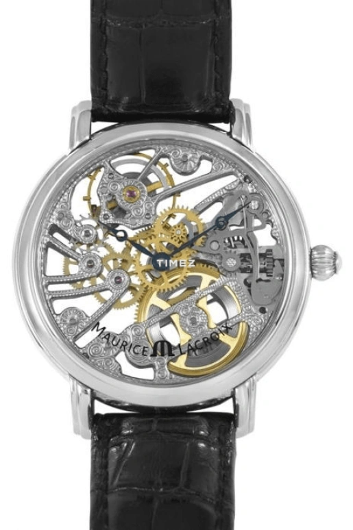 Maurice Lacroix,Masterpiece 44mm,44mm,Stainless Steel,Skeleton,Handwound,Sapphire,Crystal Glass,Round,MP7048,MP7048-SS001-000