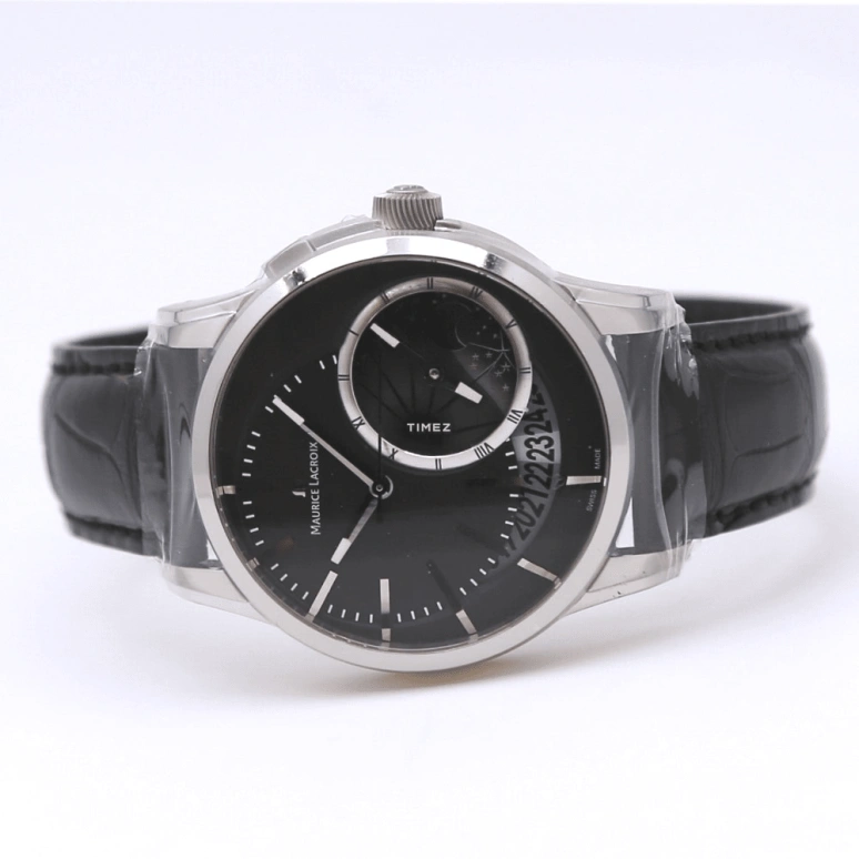 Maurice Lacroix,Pontos 43mm,43mm,Stainless Steel,Black,Automatic,Day,Dule Time,PT6118,PT6118-SS001-330