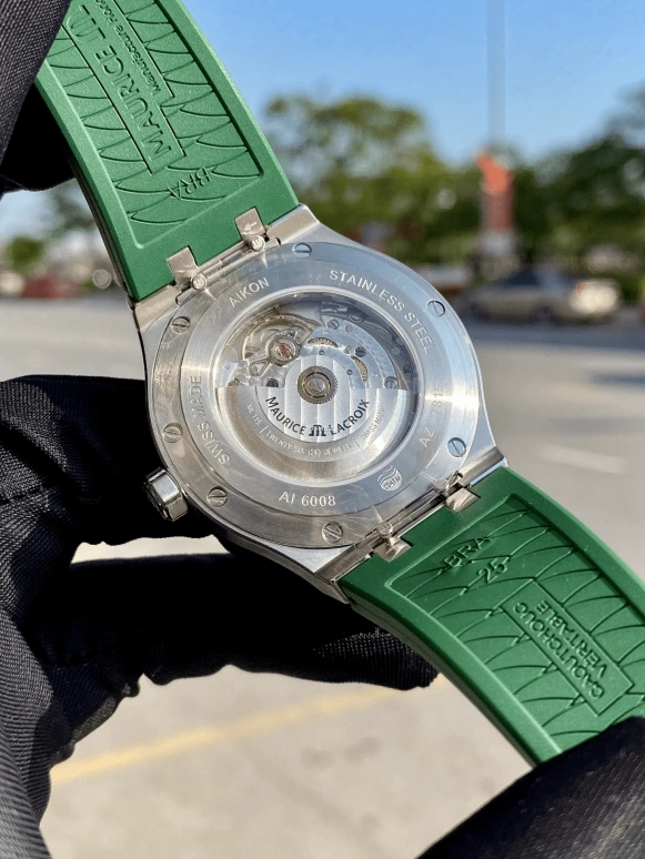 Maurice Lacroix,Aikon 42mm,42mm,Stainless Steel,Green,Automatic,Day,38hours,AI6008,AI6008-SS000-630-5