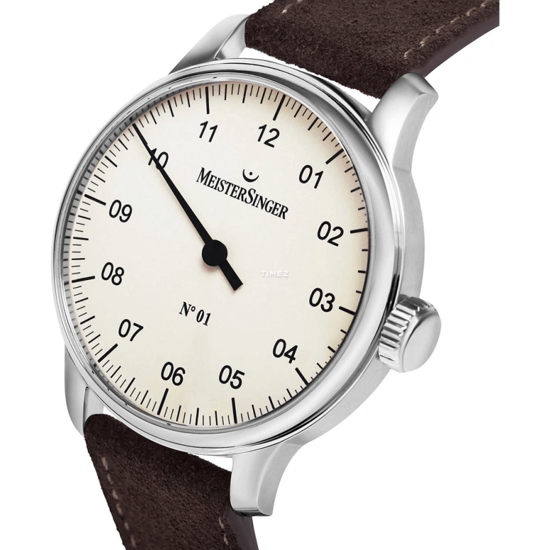 MeisterSinger,Single-Hand Watches 43mm,43mm,Stainless Steel,Beige,Handwound,42hours,Sapphire,AM3303