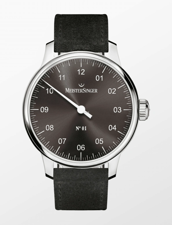 MeisterSinger,Single-Hand Watches 43mm,43mm,Stainless Steel,Black,Handwound,42hours,Sapphire,AM3307