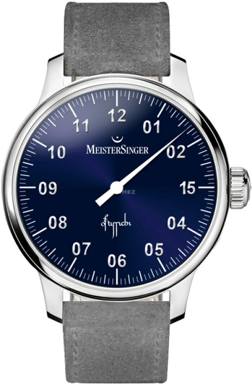 MeisterSinger,Single-Hand Watches 43mm,43mm,Stainless Steel,Blue,Handwound,42hours,Sapphire,EDAT15