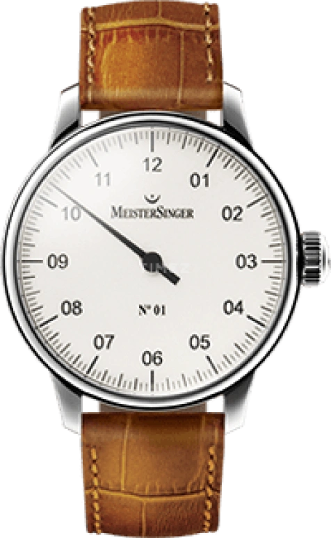 MeisterSinger,Single-Hand Watches 43mm,43mm,Stainless Steel,White,Handwound,42hours,Sapphire,AM3301