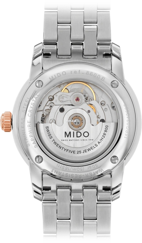 Mido,Baroncelli 38mm,38mm,Stainless Steel,Silver,Automatic,Day,80hours,M8600,M8600.9.11.1