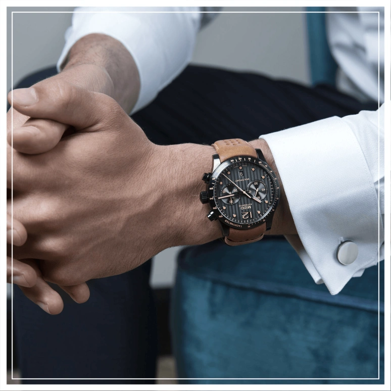 Mido,Multifort 44mm,44mm,Stainless Steel,Black,Automatic,Chronograph,Date,M025,M025.627.36.061.10