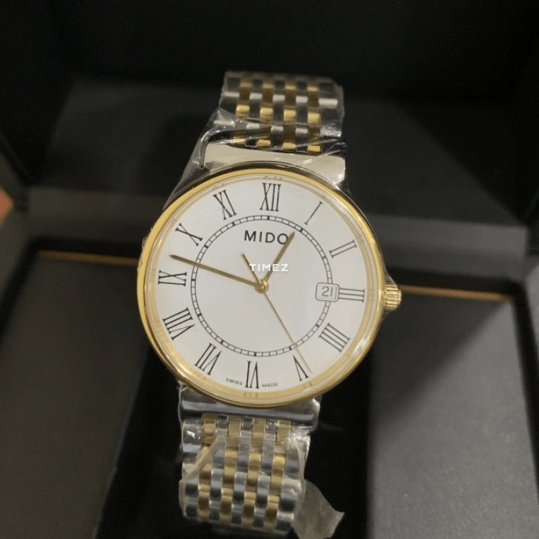 Mido,Dorada 34mm,34mm,Stainless Steel,White,Quartz,Day,26280hours,M1130,M1130.9.26.1