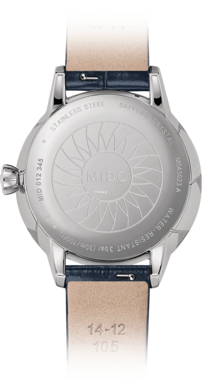 Mido,Rainflower 31mm,31mm,Stainless Steel,Blue,Quartz,Moonphase,Day,M043,M043.023.16.131.00