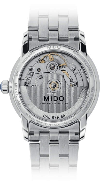 Mido,Baroncelli 33mm,33mm,Stainless Steel,White,Automatic,Day,80hours,M037,M037.807.11.031.00