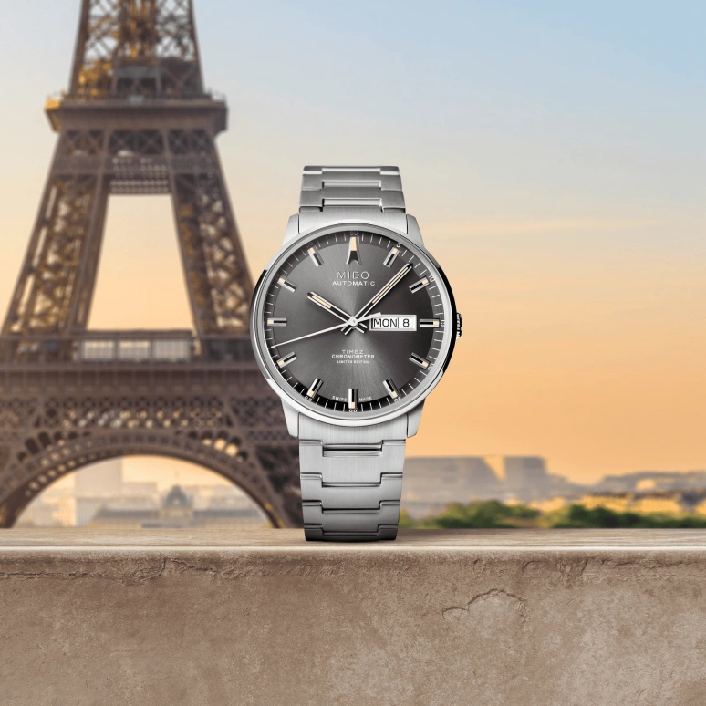 Mido,Commander 40mm,40mm,Stainless Steel,Smoky Coal,Coal Gray,Grey,Automatic,Date,Day,M021,M021.431.11.061.02