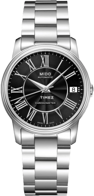Mido,Baroncelli 33mm,33mm,Stainless Steel,Black,Automatic,Day,38hours,M010,M010.208.11.053.00