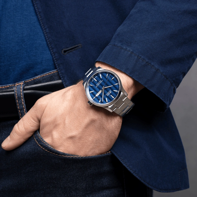 Mido,Multifort 42mm,42mm,Stainless Steel,Blue,Automatic,Date,Anti-magnetic,M038,M038.431.11.041.00