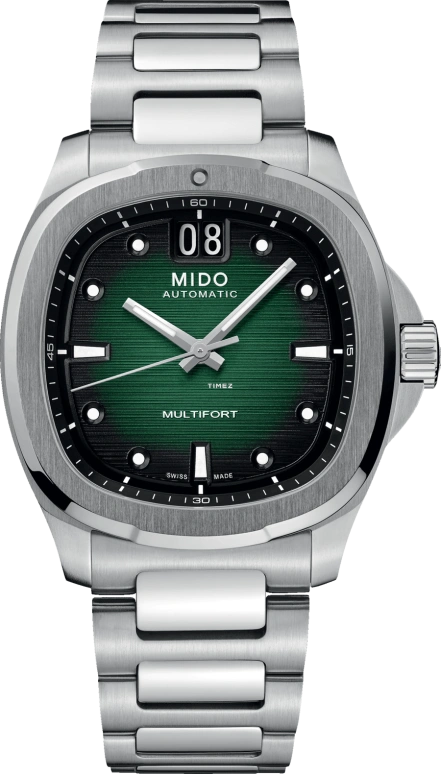 Mido,Multifort 39.20x40mm,39.20x40mm,Stainless Steel,Green,Automatic,Day,Sapphire,M049,M049.526.11.091.00