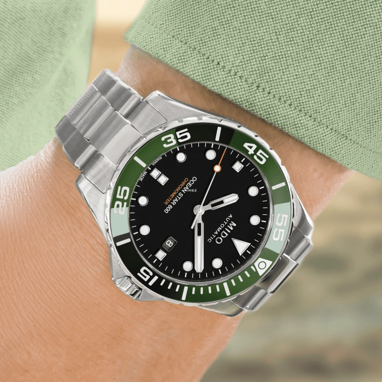 Mido,Ocean Star 43.50mm,43.50mm,Stainless Steel,Black,Automatic,Day,80hours,M026,M026.608.11.051.01