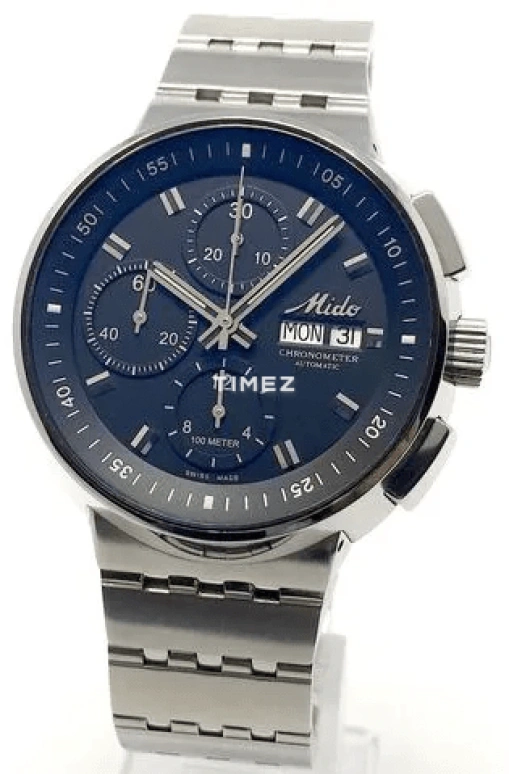 Mido,All Dial 41mm,41mm,Stainless Steel,Black,Chronograph,Date,Day,M8360,M8360.4.C8.12